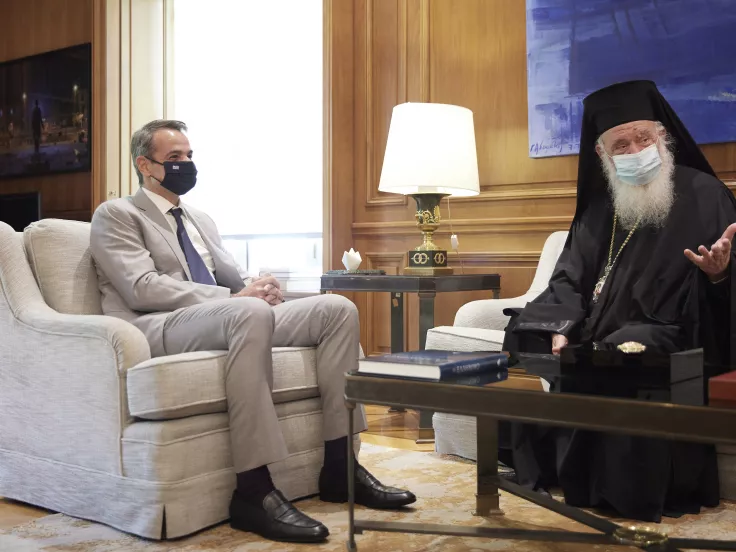ΣΥΝΑΝΤΗΣΗ ΤΟΥ ΠΡΩΘΥΠΟΥΡΓΟΥ ΚΥΡΙΑΚΟΥ ΜΗΤΣΟΤΑΚΗ ΜΕ ΤΟΝ ΑΡΧΙΕΠΙΣΚΟΠΟ ΙΕΡΩΝΥΜΟ Β'