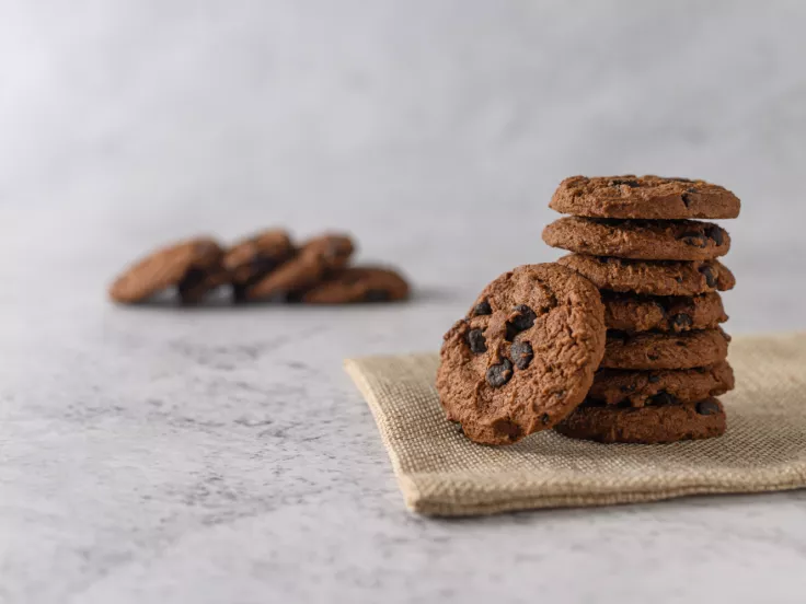 Double chocolate and caramel cookies