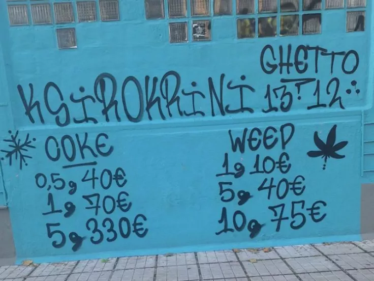 Θεσσαλονίκη: Γκράφιτι με «τιμοκατάλογο» ναρκωτικών σε Εκκλησιαστικό Σχολείο