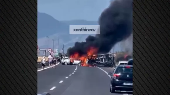 Τροχαίο στην Εγνατία Οδό: Αναφορές για τρεις απανθρακωμένους
