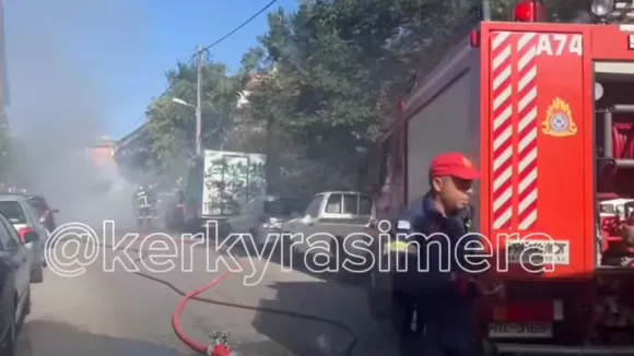Φωτιά σε απορριματοφόρο