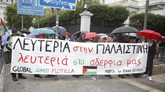 Αναχαίτηση «Οξυγόνου» από το Ισραήλ: Διαμαρτυρία έξω από το ΥΠΕΞ (εικόνες)