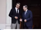 ΣΥΝΑΝΤΗΣΗ ΤΟΥ ΠΡΩΘΥΠΟΥΡΓΟΥ ΚΥΡΙΑΚΟΥ ΜΗΤΣΟΤΑΚΗ ΜΕ ΤΟΝ ΠΡΟΕΔΡΟ ΤΗΣ ΔΗΜΟΚΡΑΤΙΑΣ ΤΗΣ ΚΥΠΡΟΥ ΝΙΚΟ ΑΝΑΣΤΑΣΙΑΔΗ ΣΤΟ ΜΕΓΑΡΟ ΜΑΞΙΜΟΥ