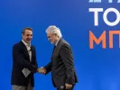 Ο Κυριάκος Μητσοτάκης με τον Χρήστο Στυλιανίδη (ΓΙΩΡΓΟΣ ΚΟΝΤΑΡΙΝΗΣ/EUROKINISSI)