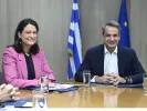Ο Κυριάκος Μητσοτάκης στο υπουργείο Εργασίας