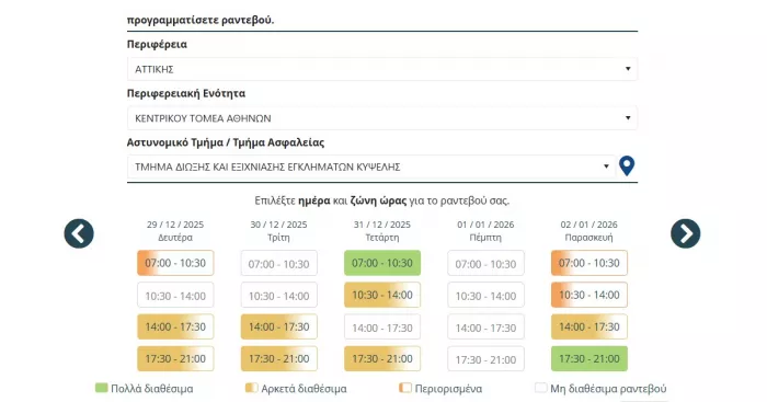 Διαθέσιμα ραντεβού στο ΑΤ Κυψέλης