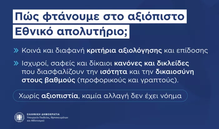 Υπουργείο Παιδείας: Η παρουσίαση για το Εθνικό Απολυτήριο